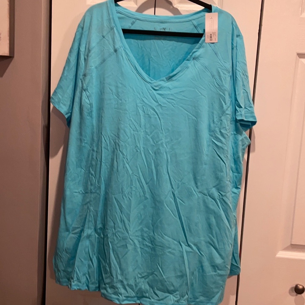 FINAL MARKDOWN NWT  Lane Bryant Livi Blue Short Sleevr Shirt 26/28